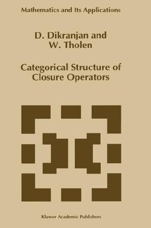 Categorical structure of closure operators with applications to topology, algebra, and discrete mathematics